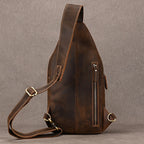 Men's Genuine Crazy Horse Leather Sling Bag – Chest Pack