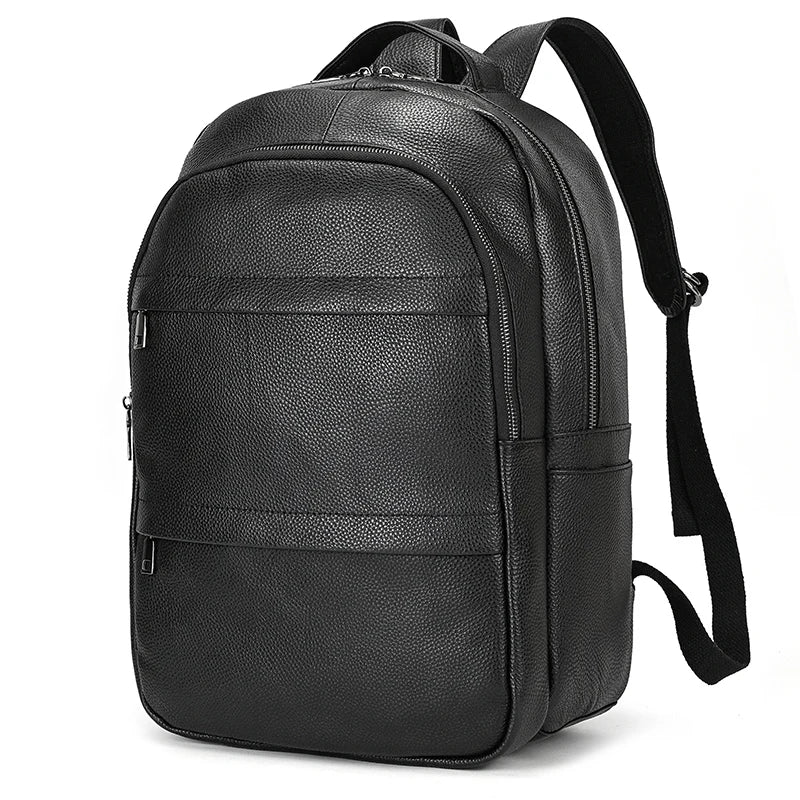 Sac à dos en cuir de luxe 15,6" pour homme, sac à dos de voyage pour ordinateur portable