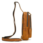 Men's Genuine Leather Crossbody Sling Bag | Black & Coffee