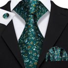 Floral Jacquard Silk Tie Set for Men - VacationGrabs
