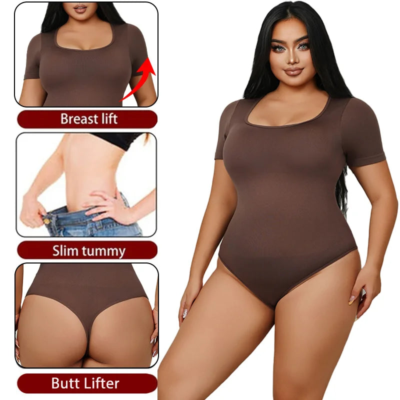 Plus Size Firm Control Thong Bodysuit Shapewear