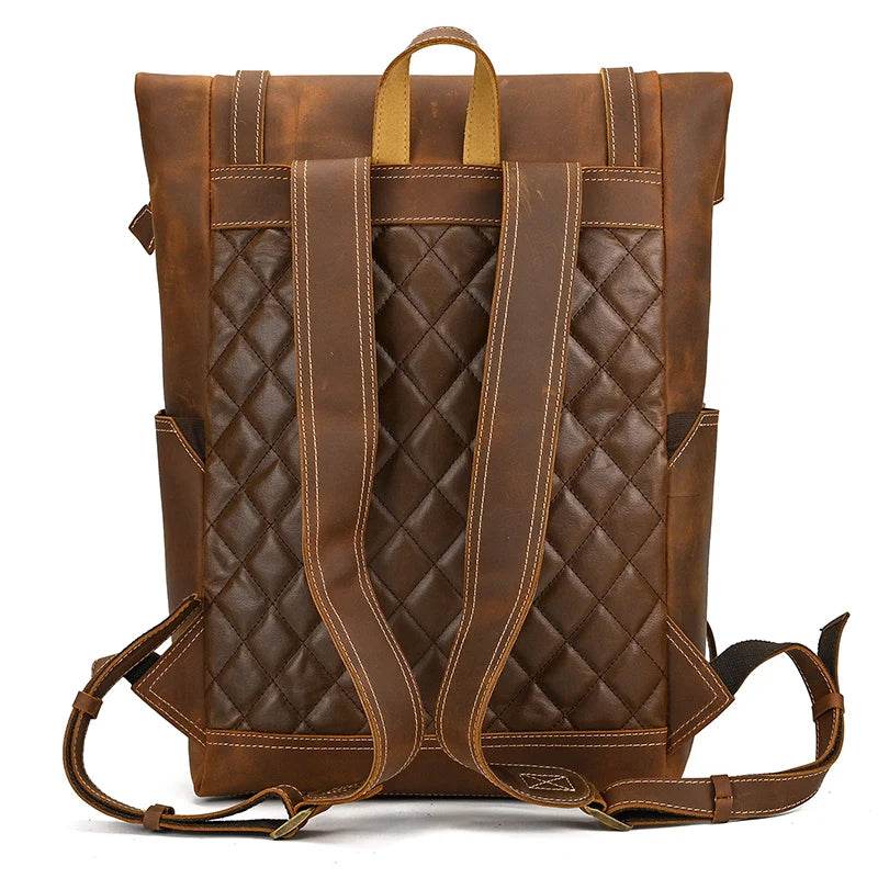 Vintage Men’s Leather Backpack Travel Laptop Anti-Theft Bag - VacationGrabs