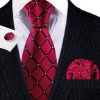 Red Silk Tie Set for Men: Burgundy, Maroon, & More - VacationGrabs
