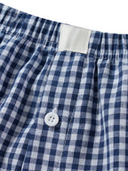 VacationGrabs Women Y2k Gingham Boxer Shorts Stripes Button Elastic Waist Boxers Cute Mini Bloomers Plaid Loose Fit Boy Shorts