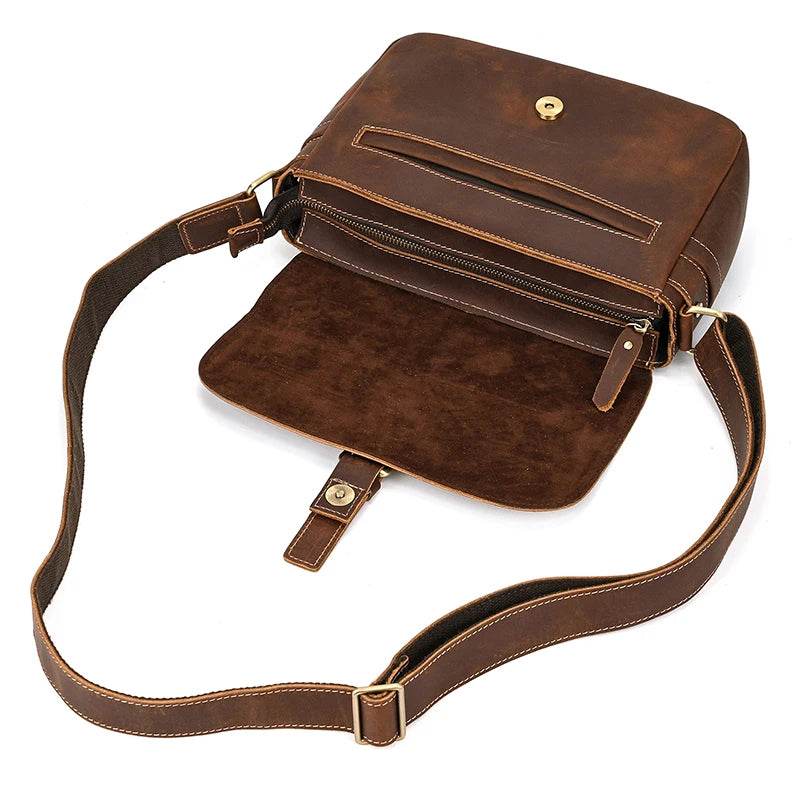 Retro Fashion Leather Shoulder Bag for Men Crossbody Sling Bag - VacationGrabs