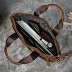 High Fashion Crazy Horse Leather Men's Laptop Handbag - VacationGrabs
