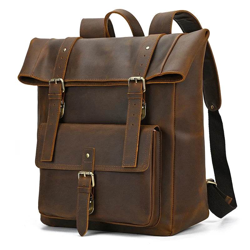 Vintage Fashion Leather Men’s Travel Backpack Luxury Daypack - VacationGrabs