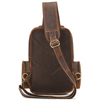 Men's Vintage Crazy Horse Leather Sling Chest Bag