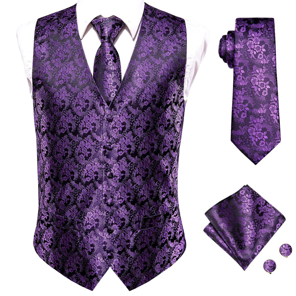 Elegant Floral Necktie How to Tie Set for Men