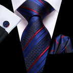 Men's Solid Polyester Neck Tie Set – Multiple Shades