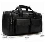 Large Genuine Leather Travel Bag – Soft Cowhide Weekender - VacationGrabs
