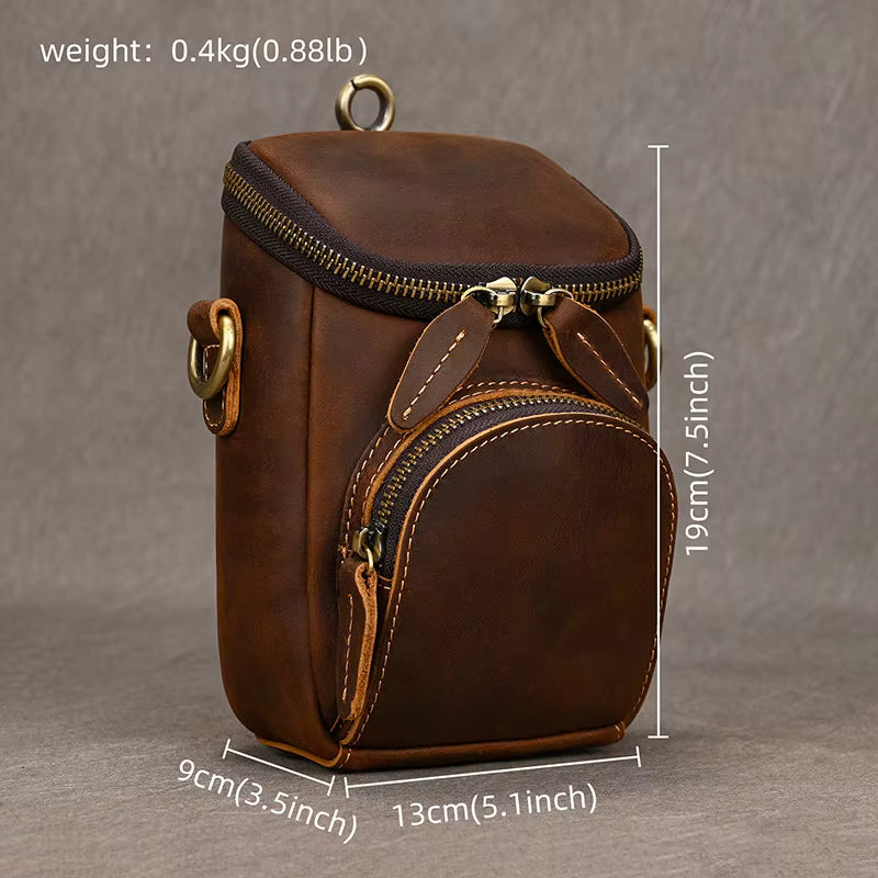 Men's Genuine Leather Sling Bag | Vintage Crossbody Chest Bag