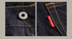 Red Tornado Mens Slim Straight Jeans Rinsed Red Selvedge Denim Pants