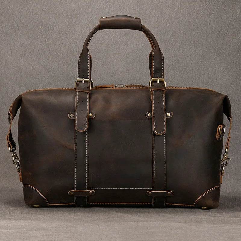 Fashion Leather Men’s Travel Duffle Bag Weekender - VacationGrabs