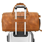 Crazy Horse Leather Fitness Travel Duffel Bag Men’s Dry and Wet Separation - VacationGrabs