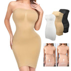 Strapless Shapewear Slip Dress - Tummy Control Body Shaper