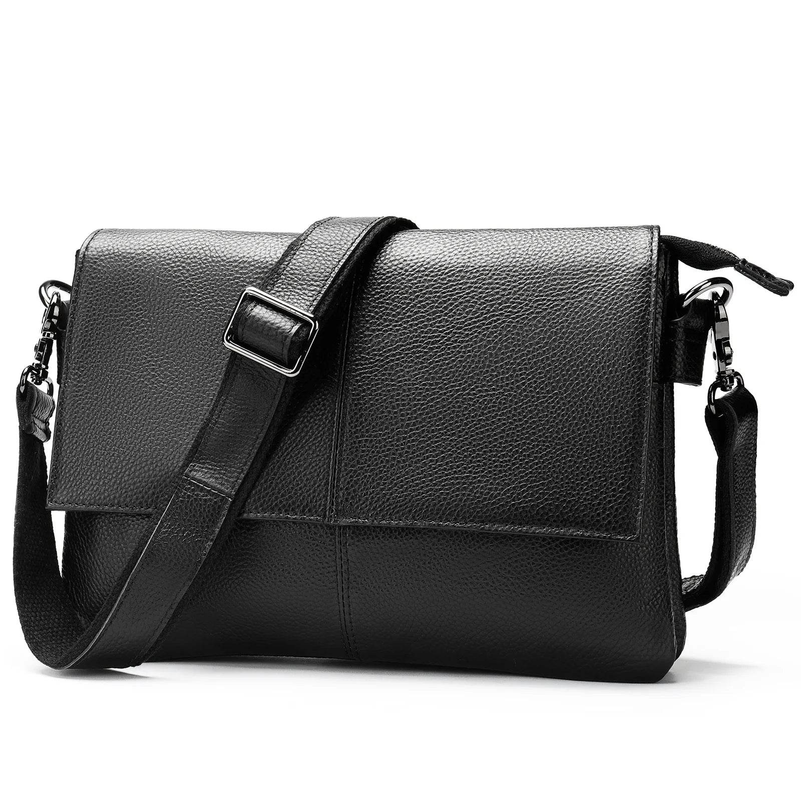 Men’s Genuine Leather Shoulder Messenger Bag Soft Cow Leather Crossbody - VacationGrabs