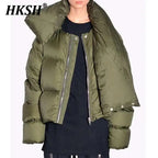 Women's Thick Padded Puffer Jacket with Scarf Collar