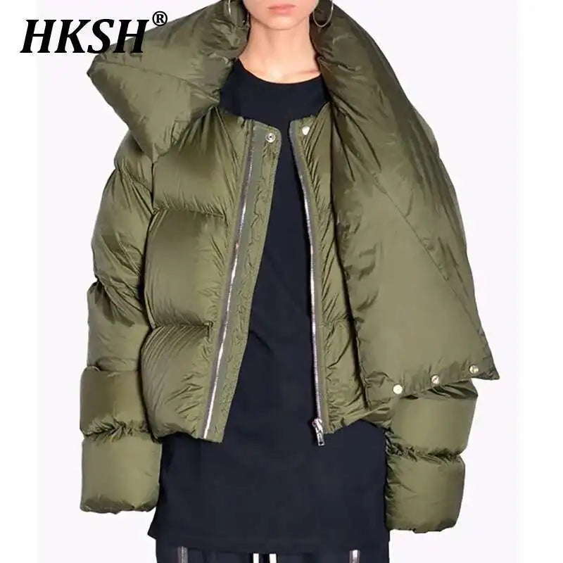 Women's Thick Padded Puffer Jacket with Scarf Collar