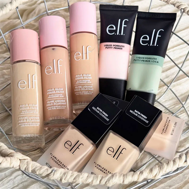 Elf Halo Glow Liquid Filter Liquid Foundation Base Makeup Power Grip Matte Primer Liquid Poreless Putty Primer Brand Cosmetics