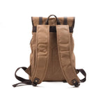 Vintage Leather Travel Backpack, Waxed Canvas 15.6" Laptop