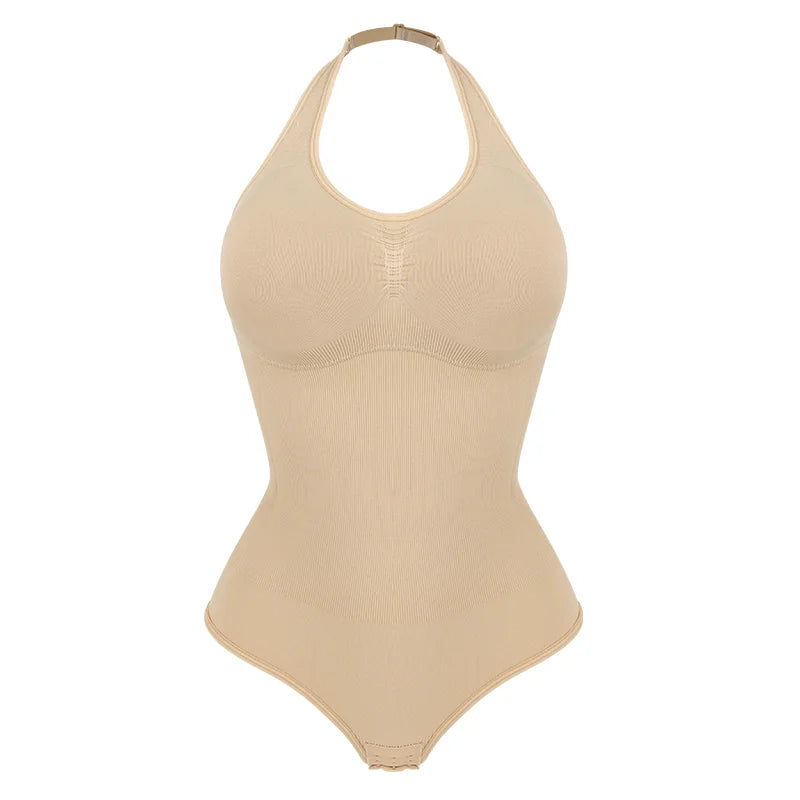 Halter Neck Bodysuit Shapewear - Backless Tummy Control