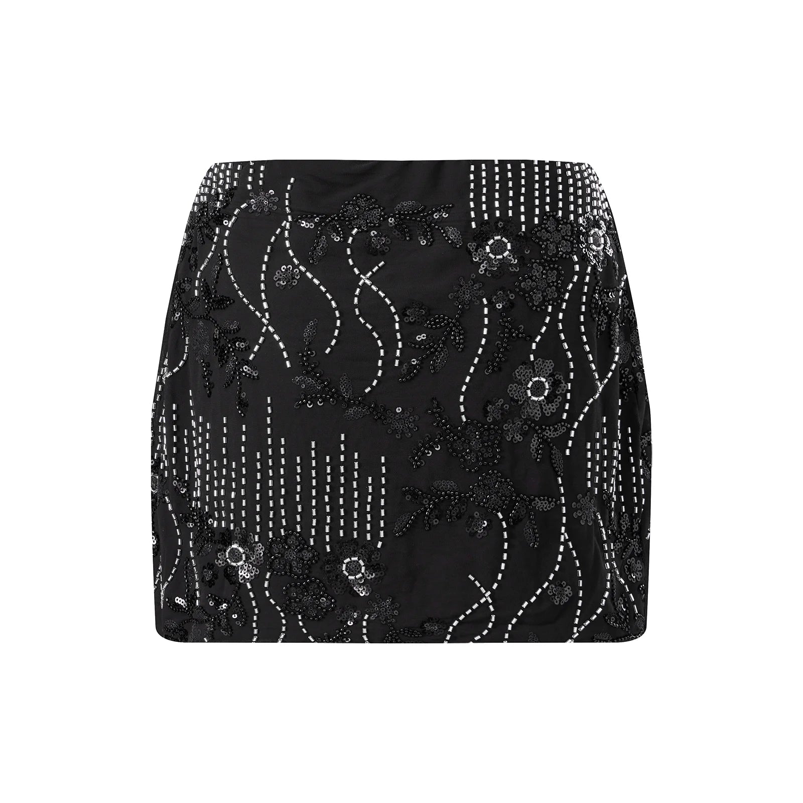 VacationGrabs Women Y2K Sequin Mini Skirt Low Waist Sparkle Beaded Short Skirt Glitter Shiny Bodycon Skirt Night Out Party