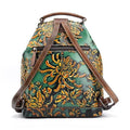 Floral Retro Leather Backpack - VacationGrabs