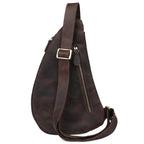 Genuine Leather Chest Bag Crazy Horse Vintage Crossbody Sling - VacationGrabs
