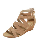 Women's Wedge Sandals with Stylish Striped Design