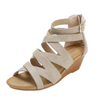 Women's Wedge Sandals with Stylish Striped Design