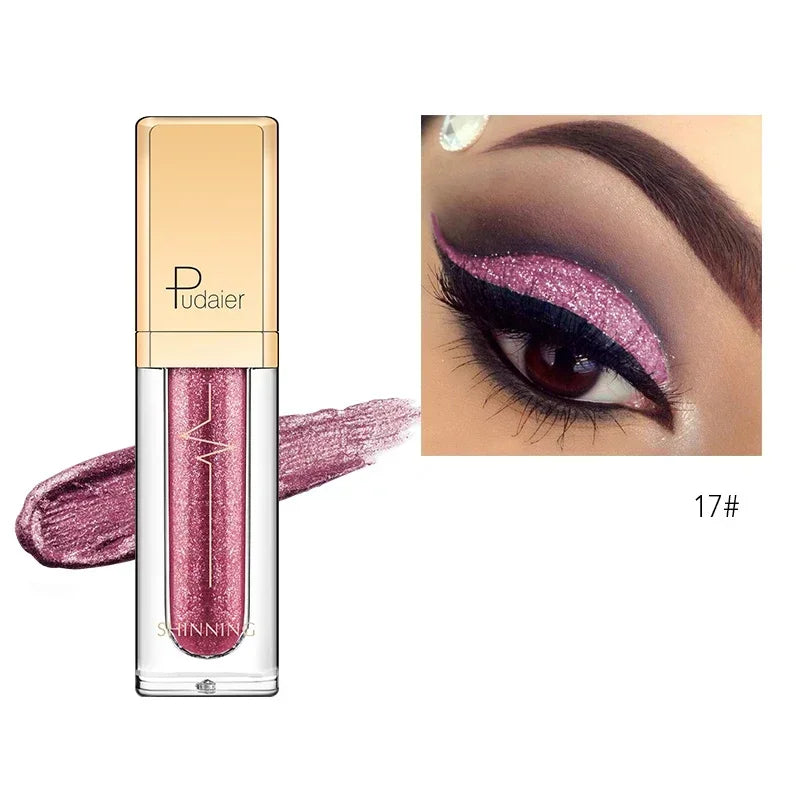 Waterproof Liquid Glitter Eyeshadow, Metallic Gel Cream