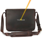 Retro Genuine Leather Laptop Shoulder Bag Business Messenger Bag - VacationGrabs