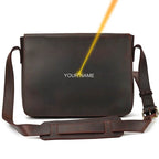 Retro Genuine Leather Laptop Shoulder Bag Business Messenger Bag - VacationGrabs