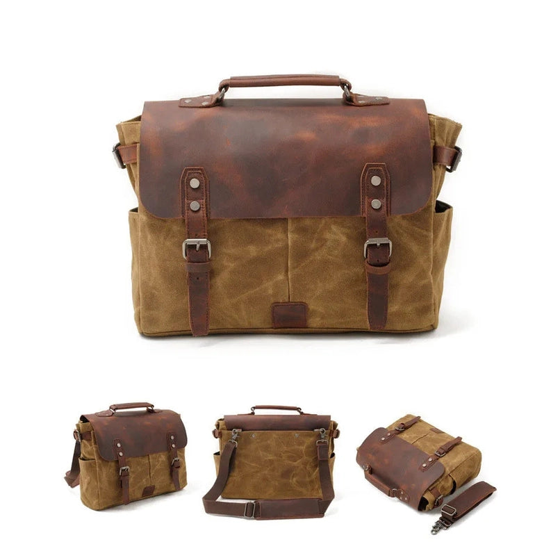 Large Men's Genuine Leather Briefcase 13" Laptop Bag