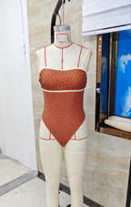 VacationGrabs Women's Monokini Swimsuit Summer Sleeveless Spaghetti Strap Dots Print Bathing Suit Beach Holiday Swimwear