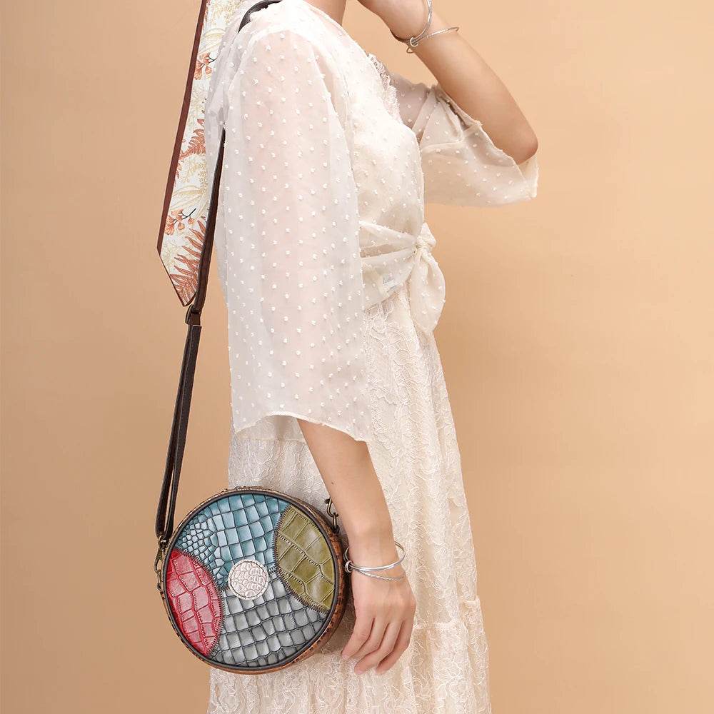 Patchwork Mini Leather Crossbody Bag for Women’s Fashion - VacationGrabs