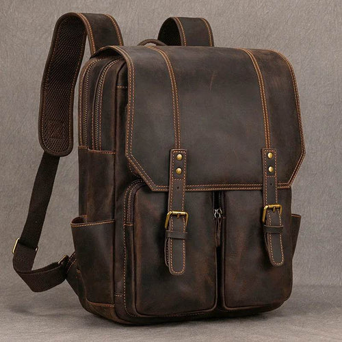 Fashion Crocodile Leather Men’s Backpack Casual Travel Bag - VacationGrabs