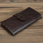 Genuine Leather Long Wallet for Men & Women Cowhide Anti-Theft Purse - VacationGrabs