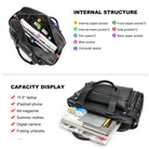 Men's Business Briefcase Leather Travel Tote Bag - VacationGrabs