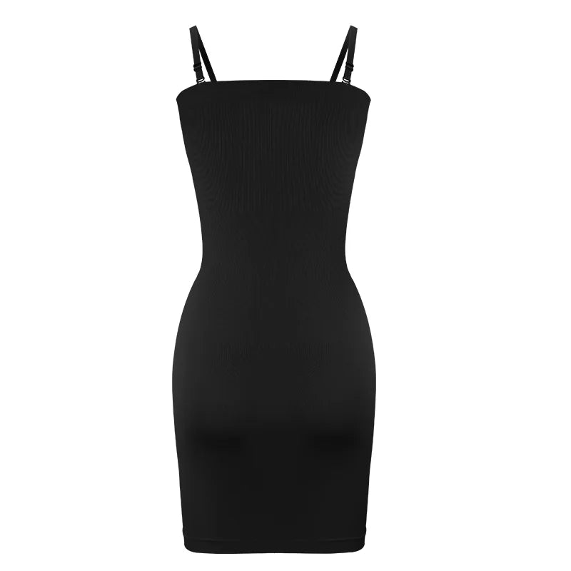 Strapless Shapewear Slip Dress, Adjustable Strap Body Shaper