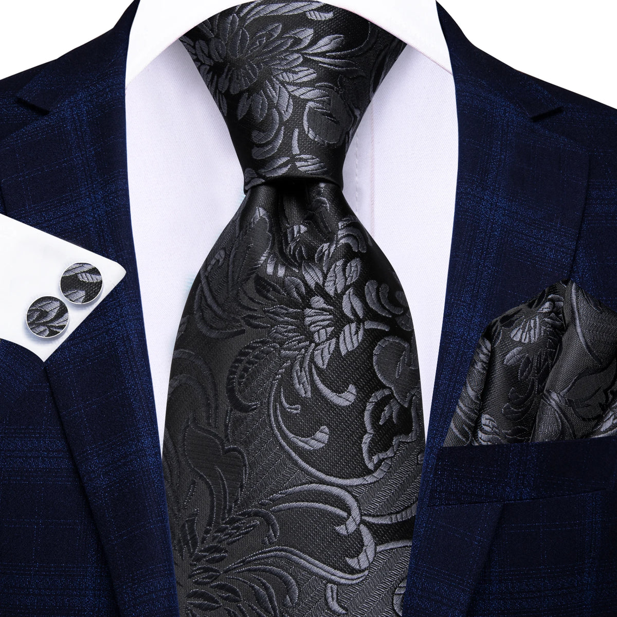 black paisley men's tie, silk fabric, formal wear, how to tie mens tie