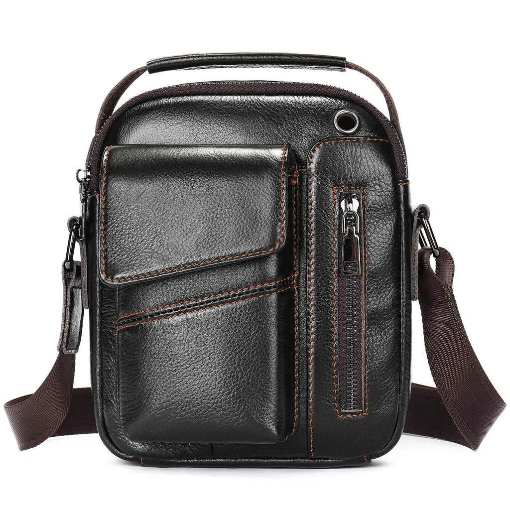Genuine Leather Men's Shoulder Bag - VacationGrabs