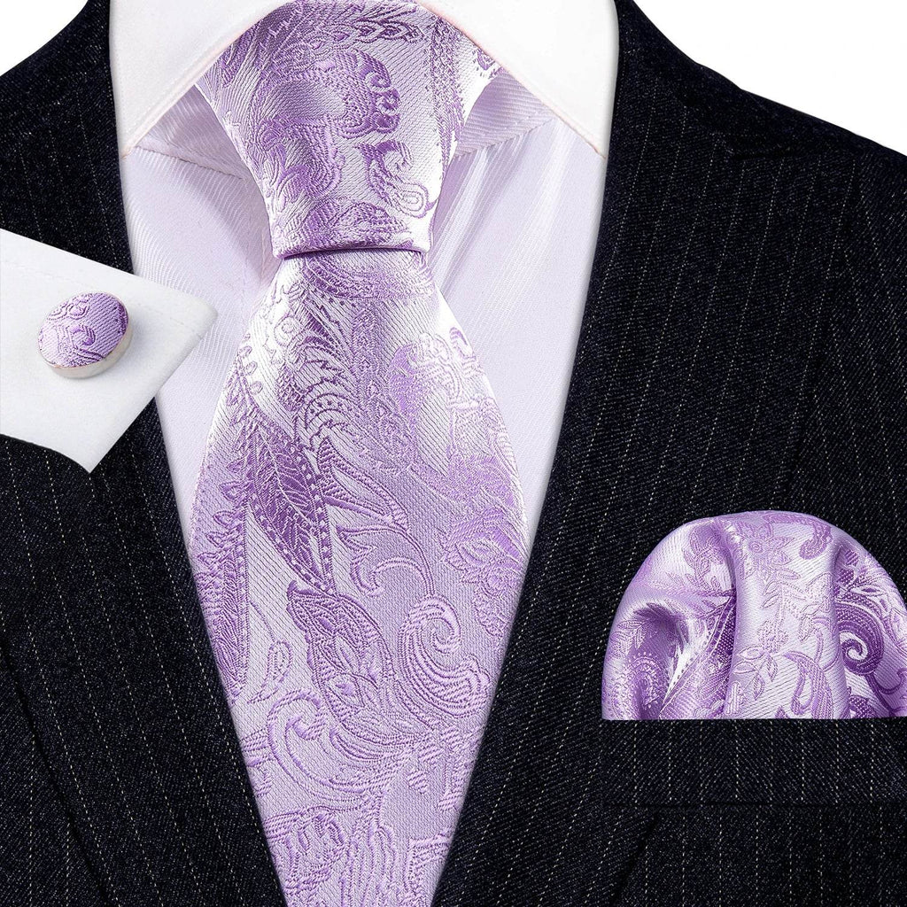 Floral Jacquard Silk Tie Set for Men - VacationGrabs