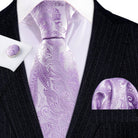 Floral Jacquard Silk Tie Set for Men - VacationGrabs
