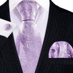 Floral Jacquard Silk Tie Set for Men - VacationGrabs
