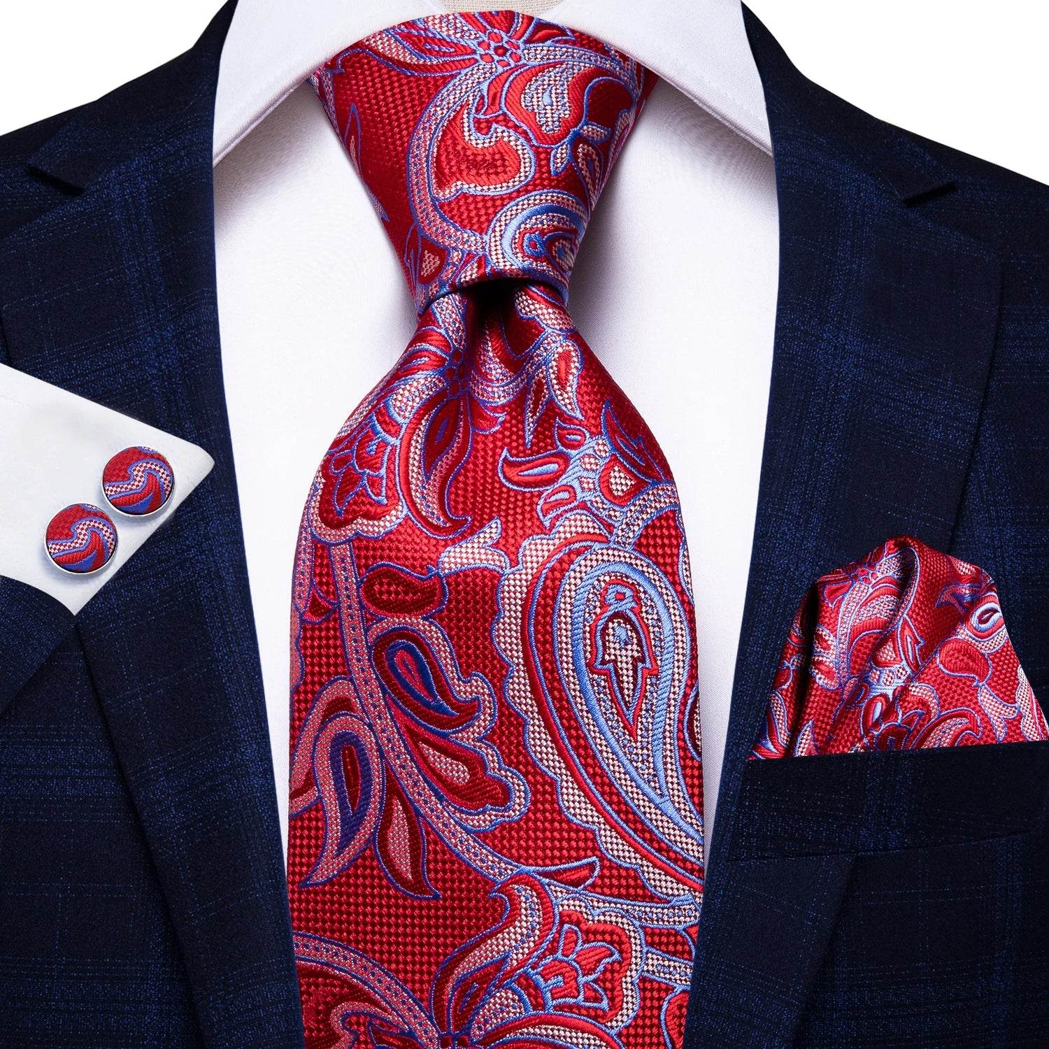 Multicolor Paisley 100% Silk Tie Sets for Men - VacationGrabs