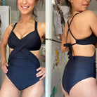Women's Swimwear Women Backless Lace Up Deep V Neck