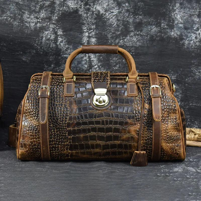 Luggage & Bags - Duffel Leather Weekender Bag For Men Vintage Leather