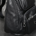 Genuine Leather Men Chest Bag Single Shoulder Sports Riding Bag - VacationGrabs